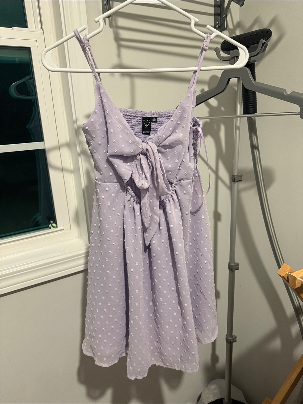 Windsor Light Lavender Tie-Front Mini Dress